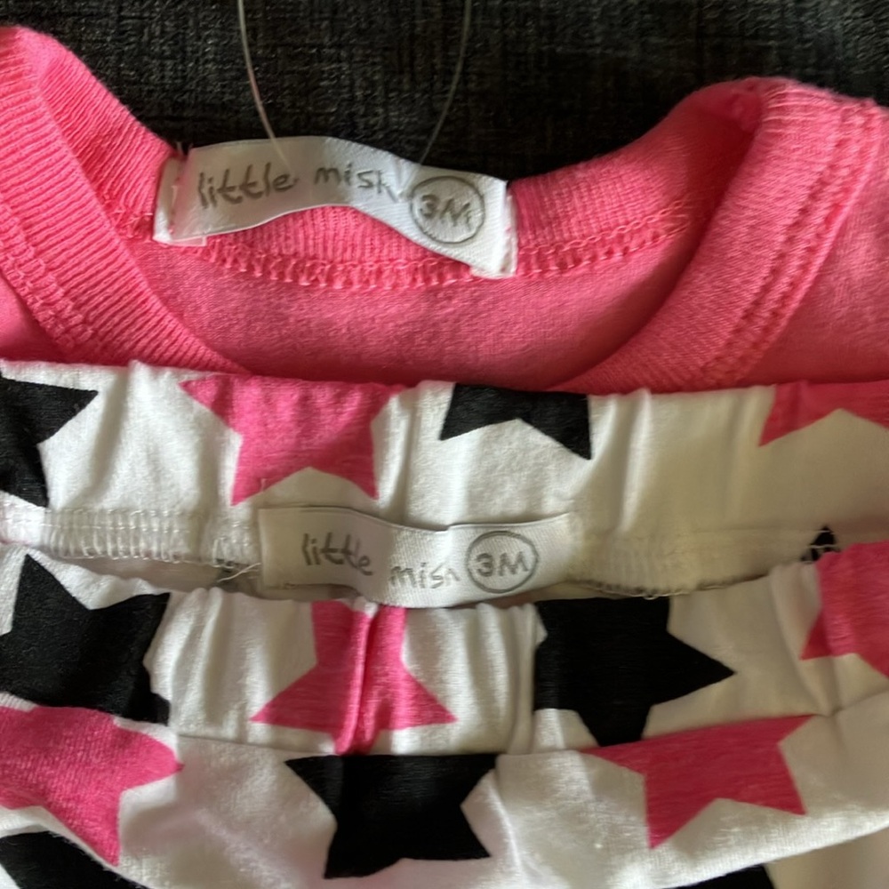 Little Mish 2 Piece Baby Swing Diaper Set, Checkered Star Size 3M AND White Hat - Picture 9 of 9